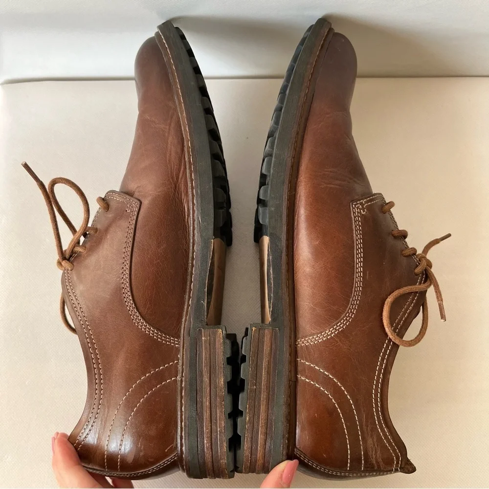 Clarks Brown Leather Lace Up Oxford Shoes